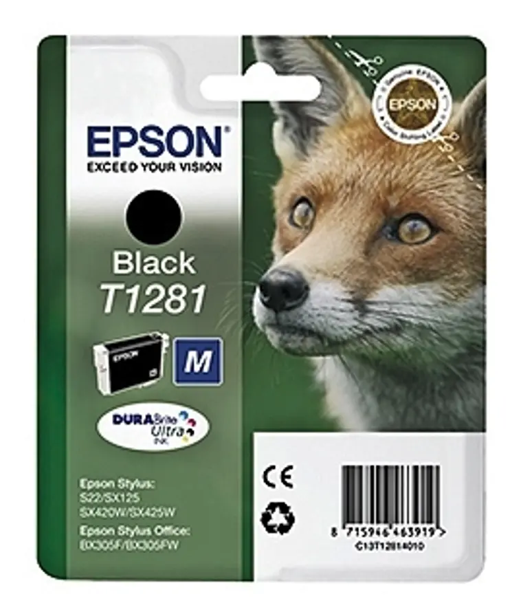 Epson T1281 mustepatruuna musta