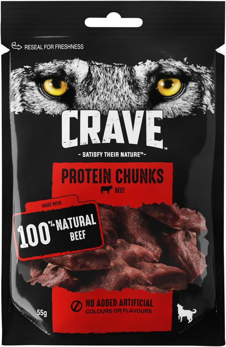 Crave 55g Protein Chunks Härkä