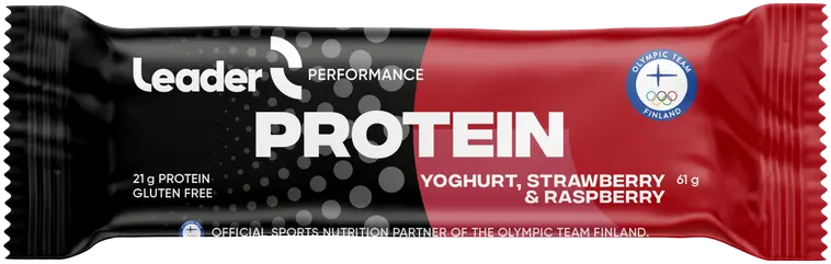 Leader Performance Protein Yoghurt, Raspberry & Strawberry proteiinipatukka jogurtti-vadelma-mansikka 61 g