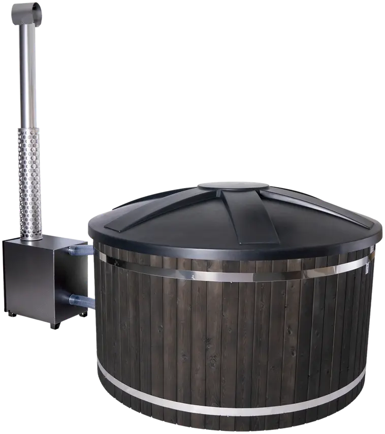 Kannellinen kylpytynnyri PW-SPA Freetime Family XL, 8-10 hlöä. Ulkovuoraus musta, sisäosa musta graniitti ja kansi musta, 45kW