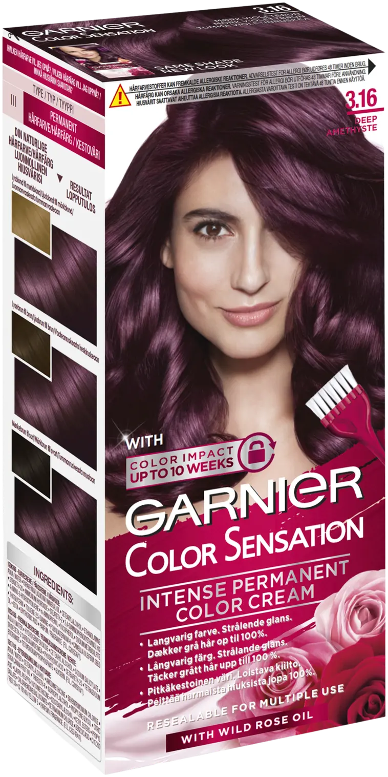 Garnier Color Sensation  Deep Amethyste Tumma violetinruskea kestoväri  1kpl | Prisma verkkokauppa