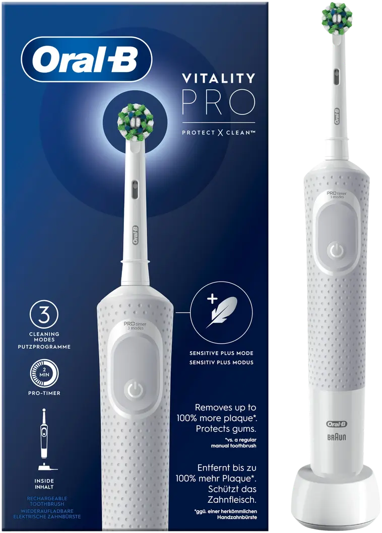 Oral-B Vitality Pro White -Sähköhammasharja Braun-tekniikalla