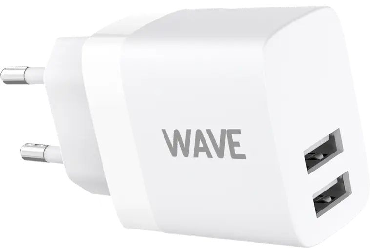 Wave verkkolaturi 2 x USB-A valkoinen - 1