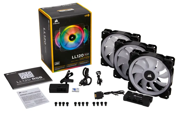 CORSAIR LL120 RGB 120mm Dual Light Loop RGB LED PWM tuuletin 3 pack + Lighting Node Pro