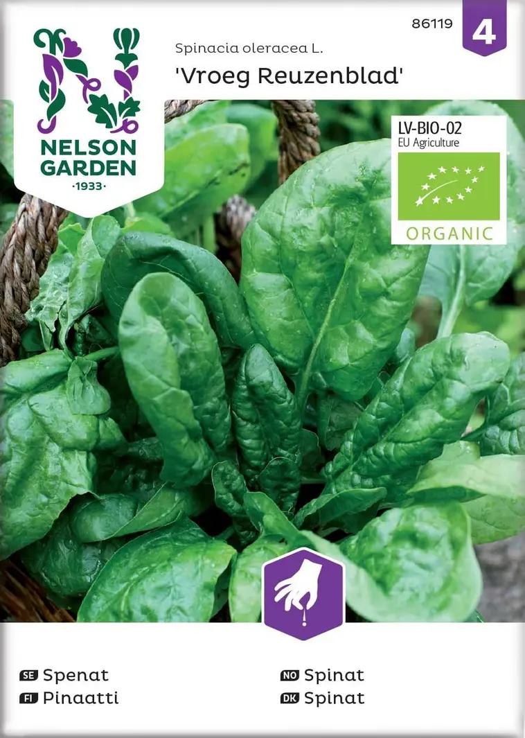 Nelson Garden Siemen Pinaatti, Vroeg Reuzenblad, luomu | Prisma verkkokauppa