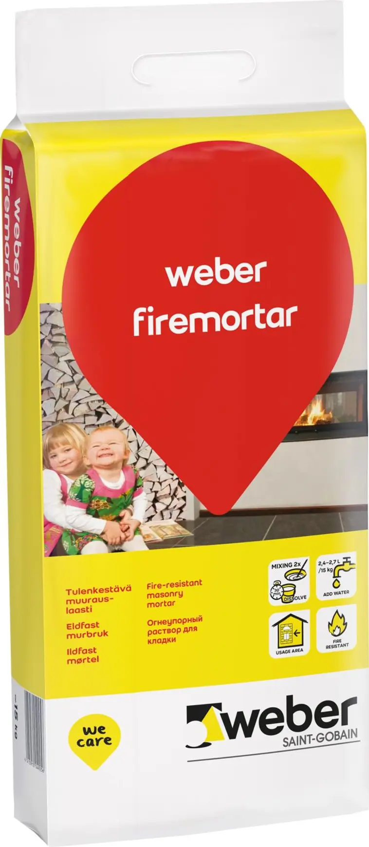 Weber fire mortar Tulenkestävä muurauslaasti 15 kg | Prisma verkkokauppa