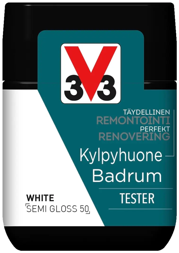 V33 Remontointimaali kylpyhuone tester 75ml White
