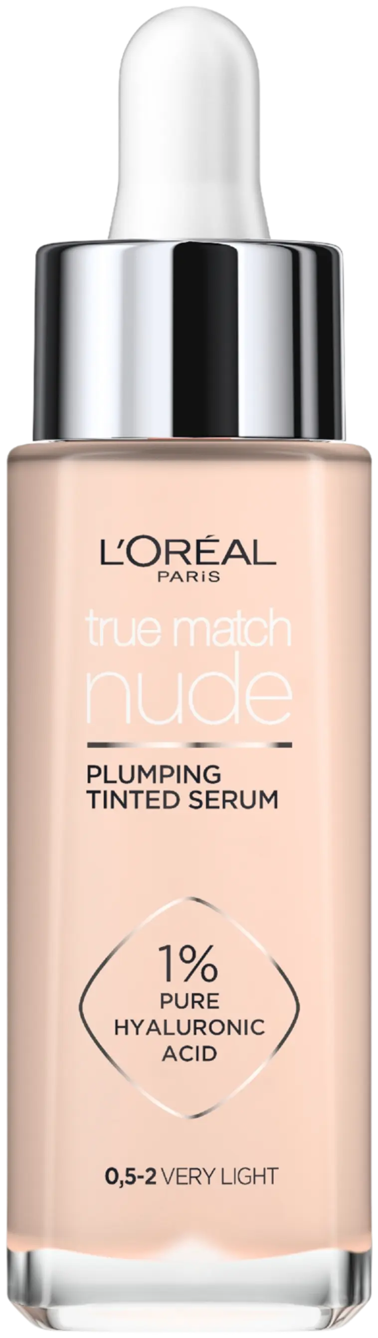 L'Oréal Paris True Match Nude Plumping Tinted Serum  0,5-2 Very Light -meikkivoide 30 ml - 0,5-2 Very Light - 1