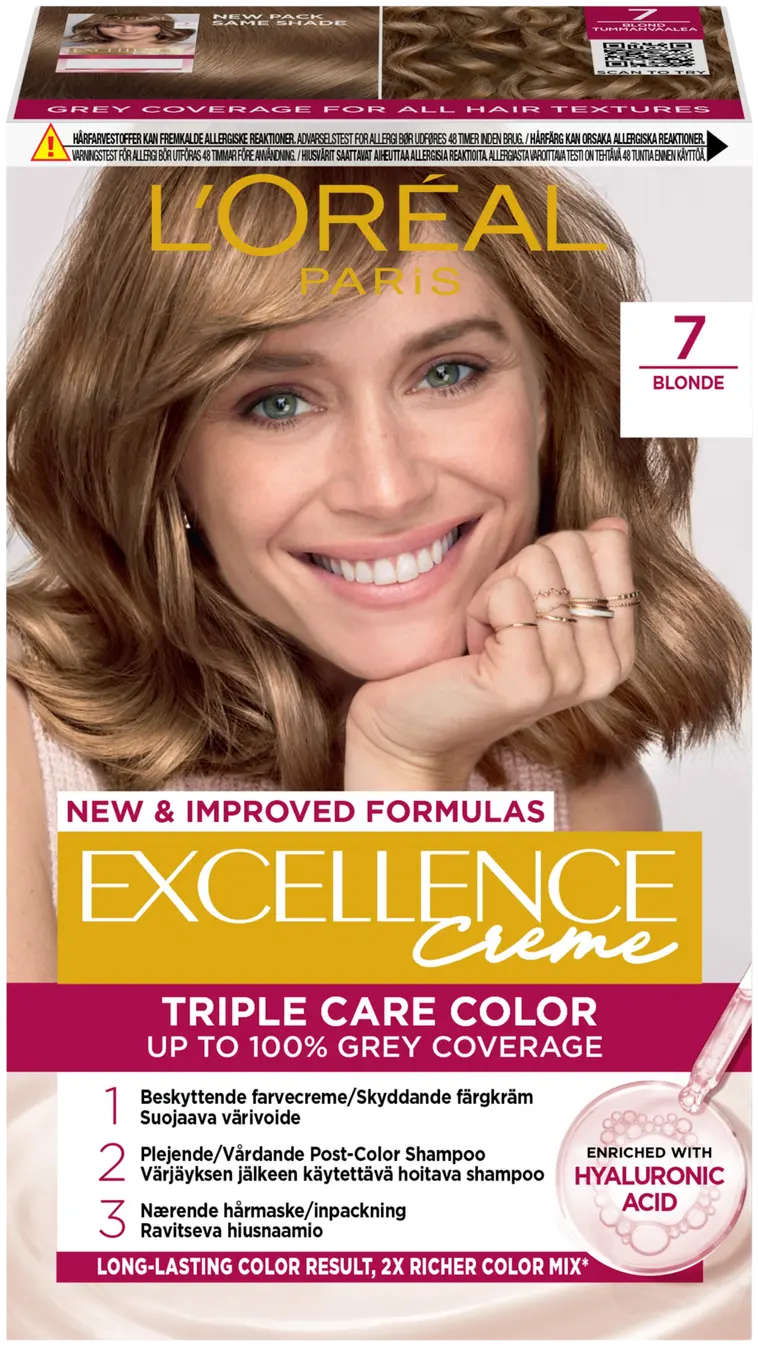 L'Oréal Paris Excellence Creme 7 Blonde Tummanvaalea kestoväri 1kpl | Prisma  verkkokauppa