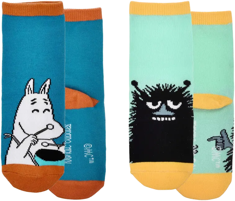 Moomin by Nordicbuddies lasten sukat Muumi & Haisuli 2-pack