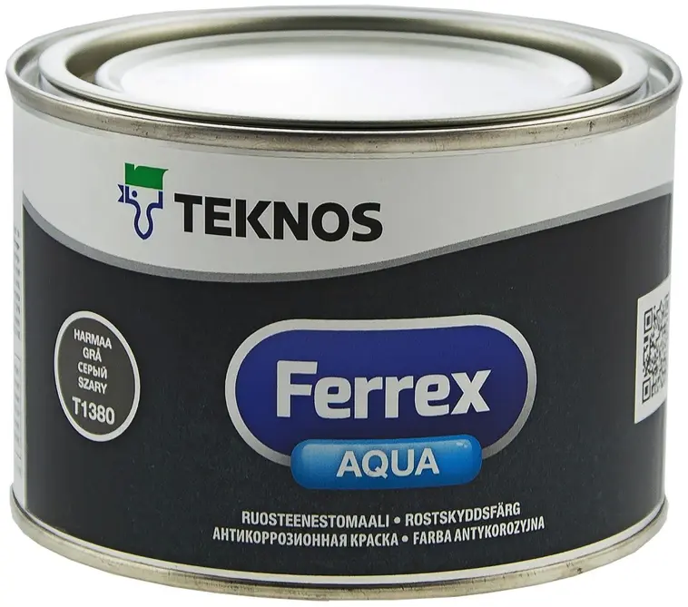 Teknos Ferrex Aqua ruosteenestomaali 0,5l harmaa