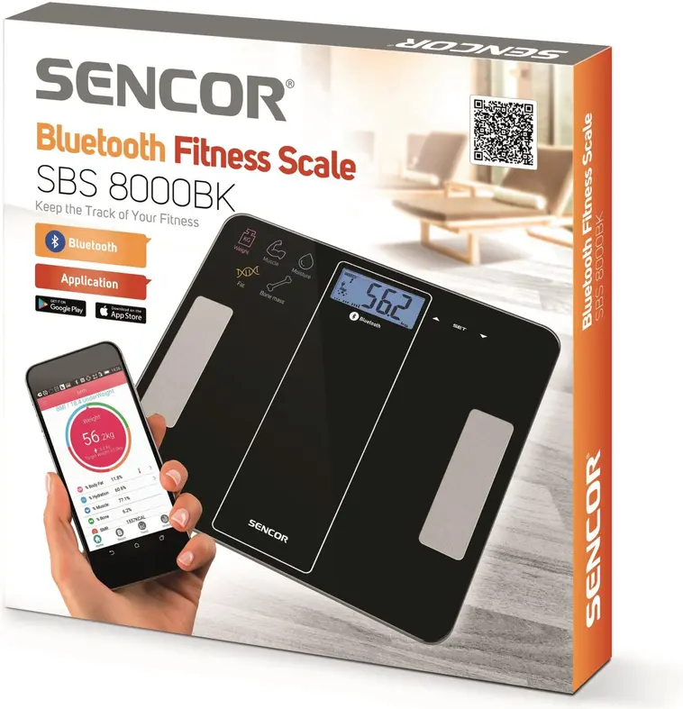 Sencor SBS 8000BK vaaka Bluetooth Fitness applikaatio - 2