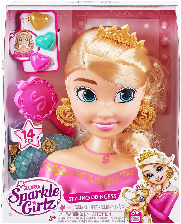Sparkle Girlz prinsessan hiusmuotoilupää - 2