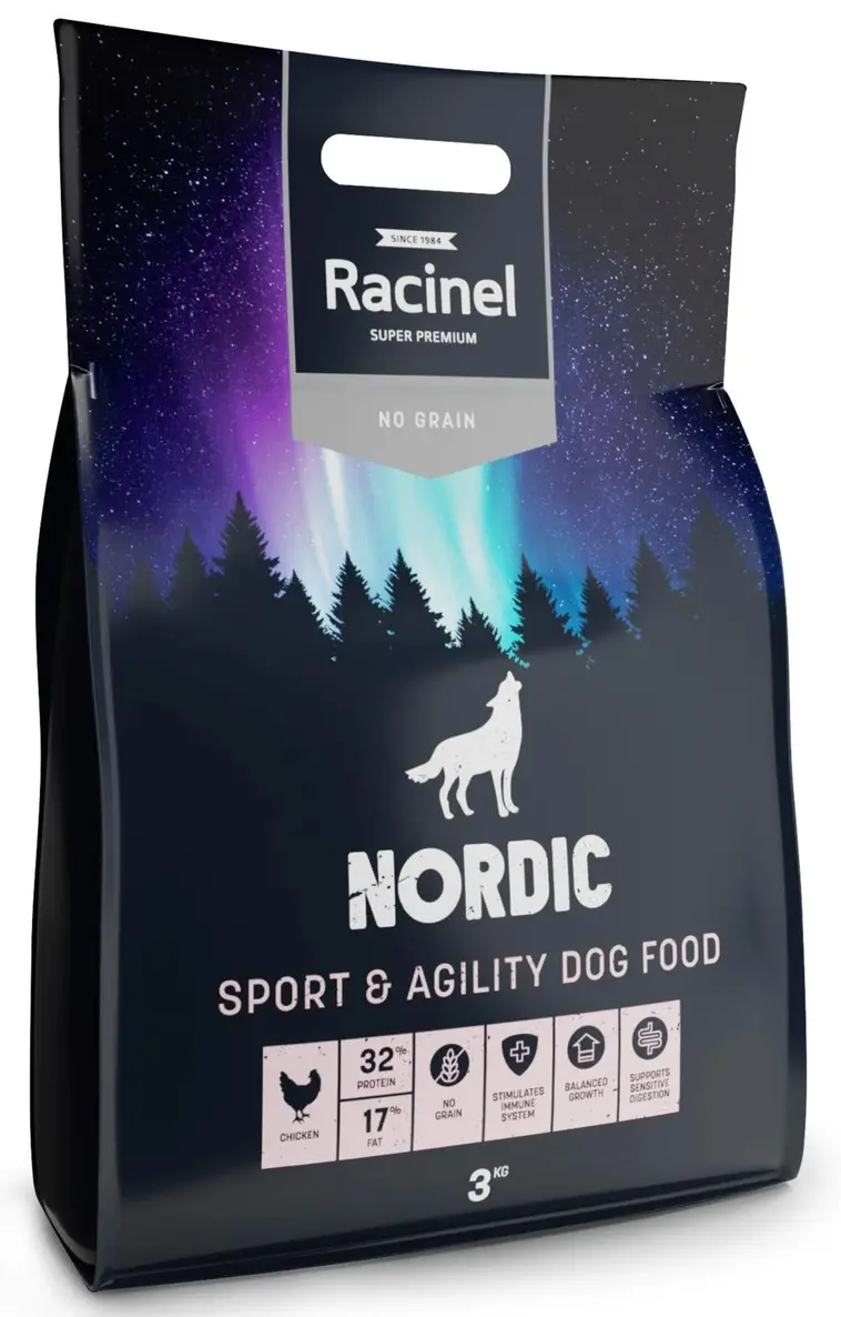 Racinel Nordic sport & agility täysravinto kaikille aktiivisille koirille 3 kg