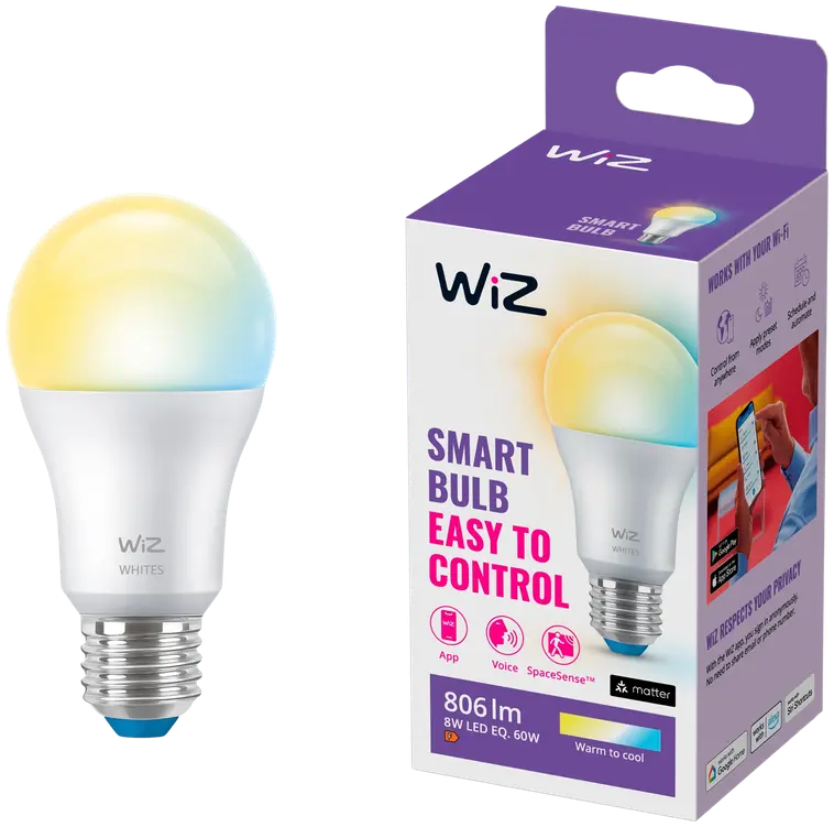 WiZ älylamppu E27 A60 8.5W TW Wi-Fi