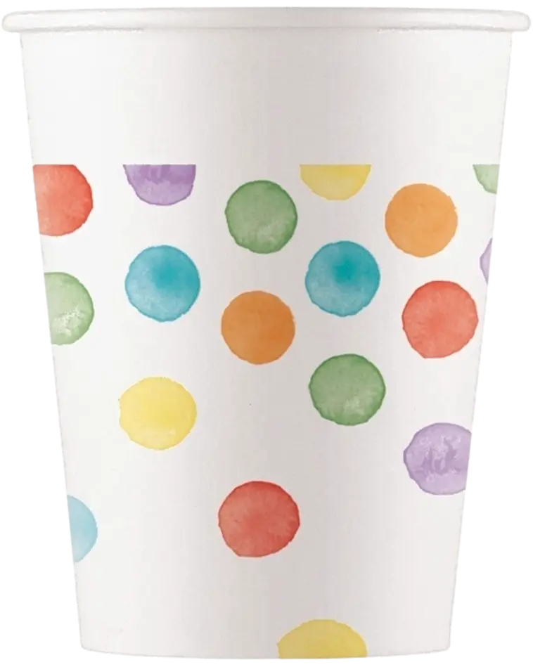 FSC Paper Cup 200ml Multiwatercolor Dots
