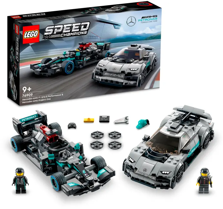 LEGO® Speed Champions Mercedes-AMG F1 W12 E Performance ja Mercedes-AMG Project One 76909 Rakennussarja; Yli 9-vuotiaille (564 osaa)