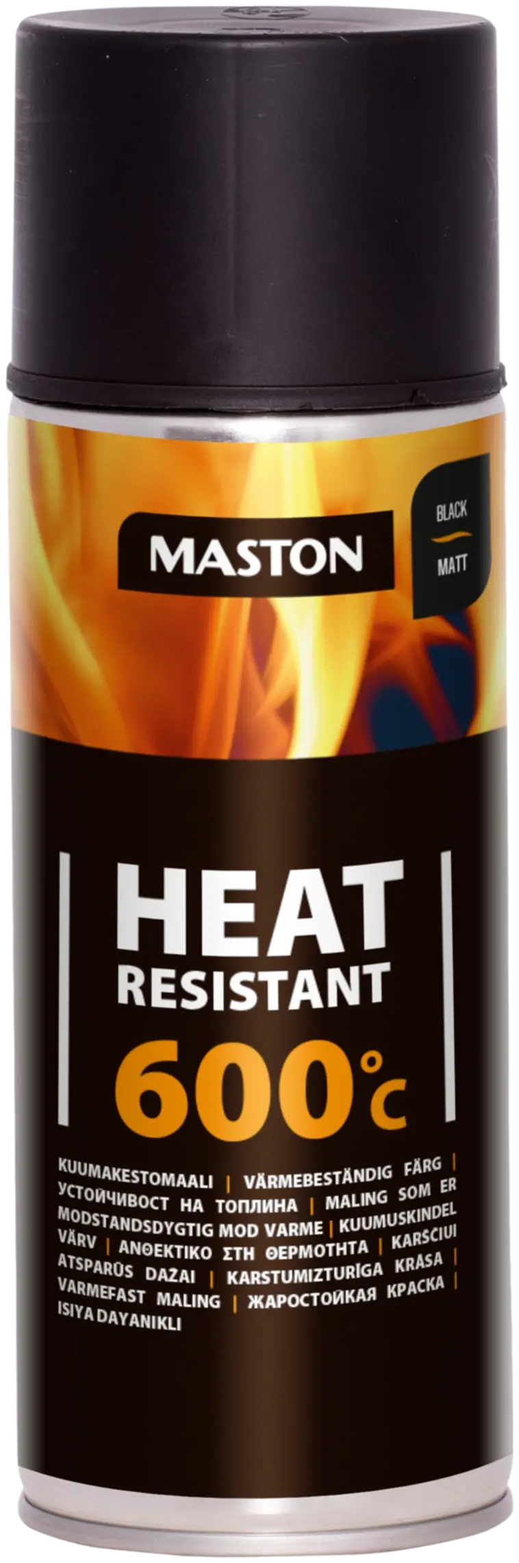Maston kuumakestomaali 600°C spray musta 400ml | Prisma verkkokauppa