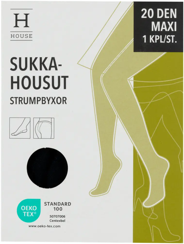 House naisten sukkahousut maxi 20 den - MUSTA