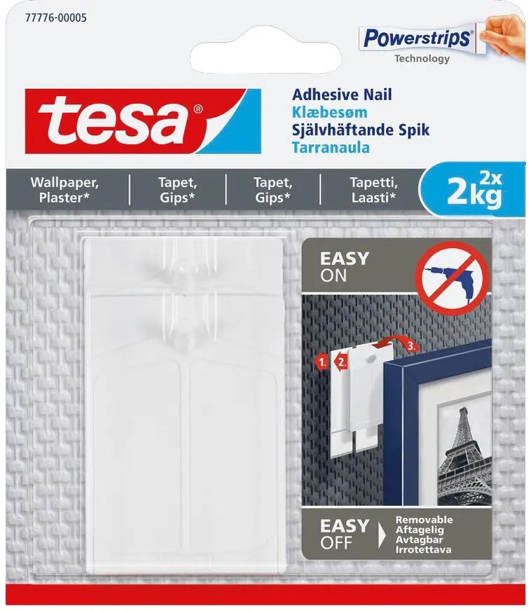 Tesa Liimautuva naula 2kg tapetti, 2 kpl/pkt | Prisma verkkokauppa