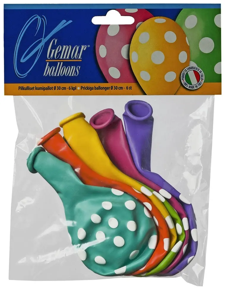 Gemar balloons pilkulliset ilmapallot 6kpl