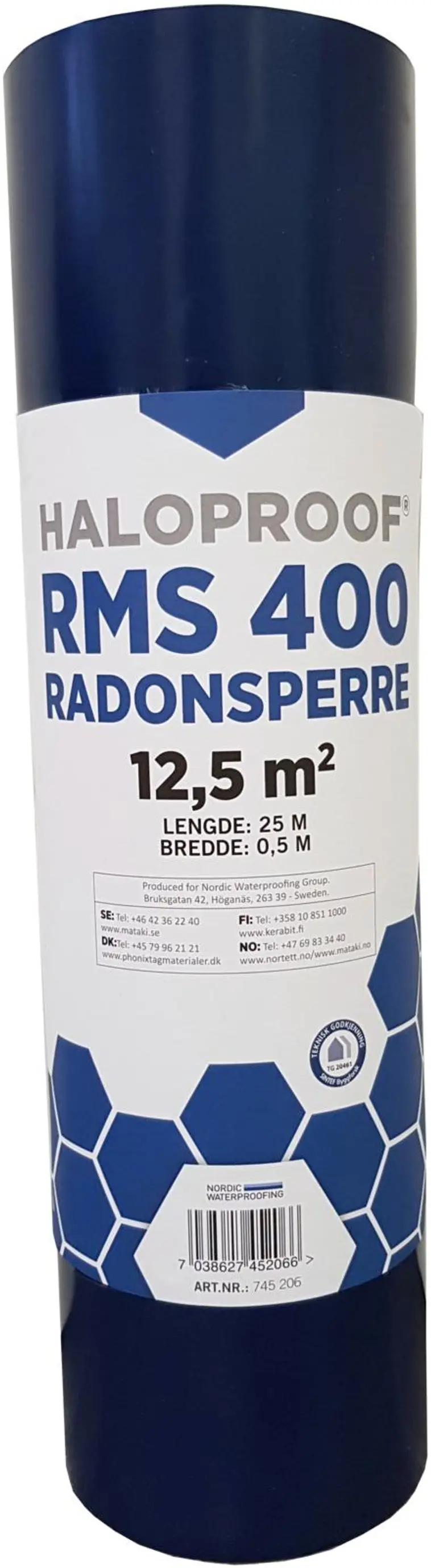 Haloproof radonsuoja RMS 400 0,5 x 25 m