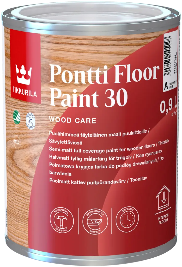 Tikkurila puulattiamaali Pontti Floor Paint 30 0,9l C sävytettävä