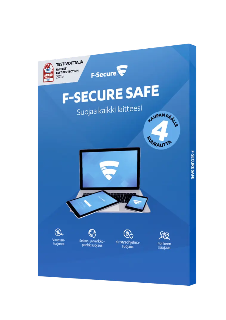 F-secure SAFE 1 vuosi 3 laitetta  +4kk