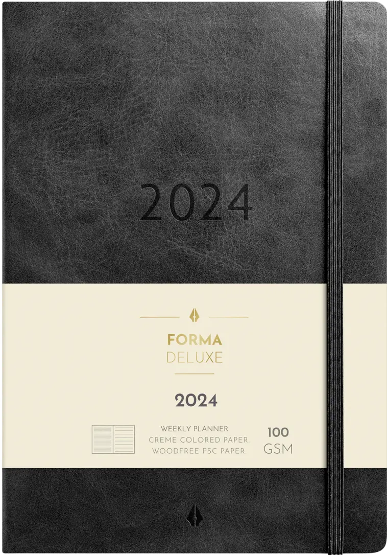 Burde kalenteri 2024 Business Forma Deluxe musta