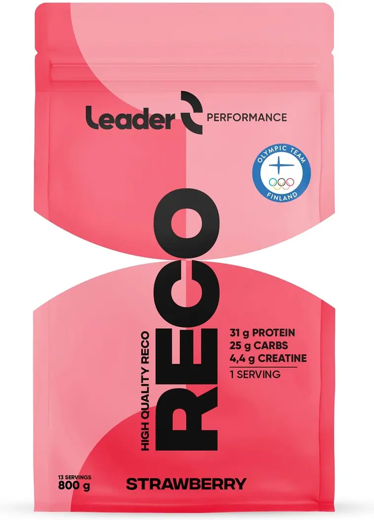 Leader Performance Reco proteiini-hiilihydraattijauhe mansikanmakuinen 800 g