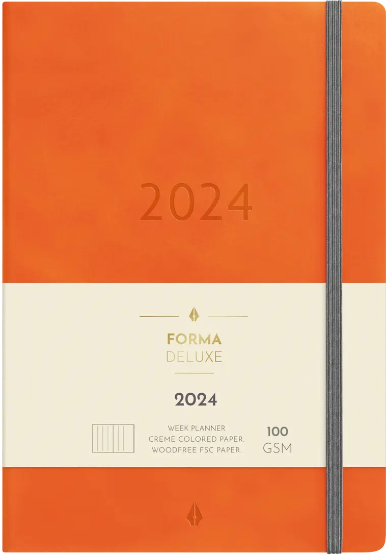 Burde kalenteri 2024 Business Forma Deluxe oranssi