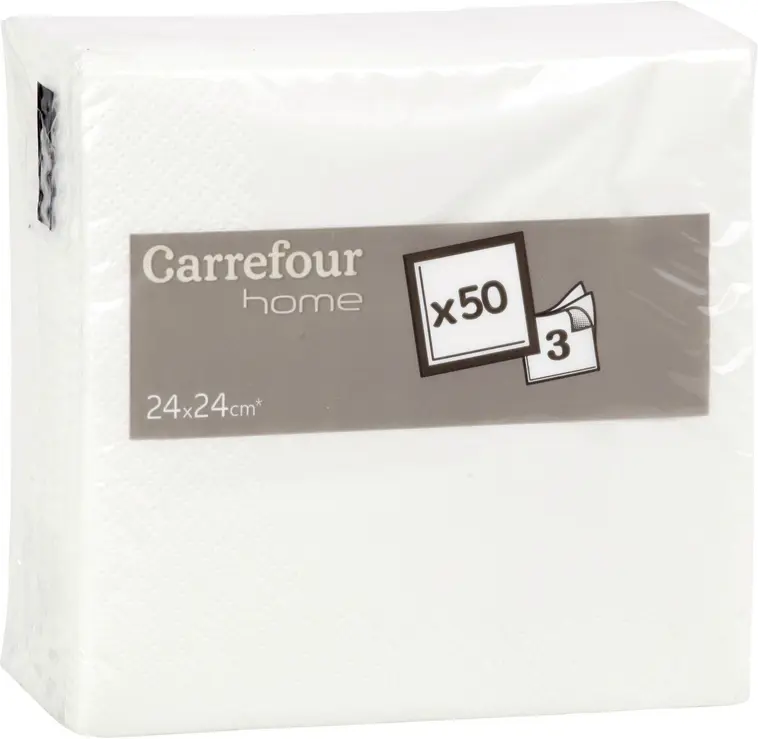 Carrefour lautasliina valkoinen 24 cm 50 kpl