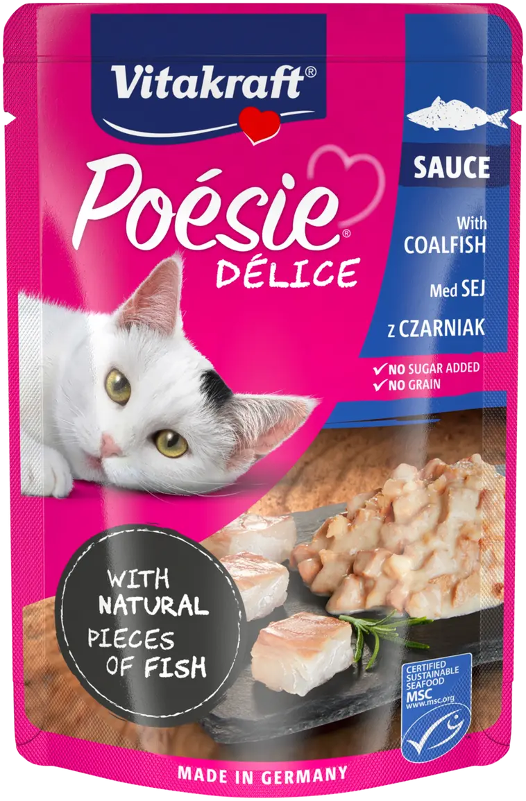 Vitakraft Poésie® Délice Kissan märkäruoka, seitiä kastikkeessa 85g