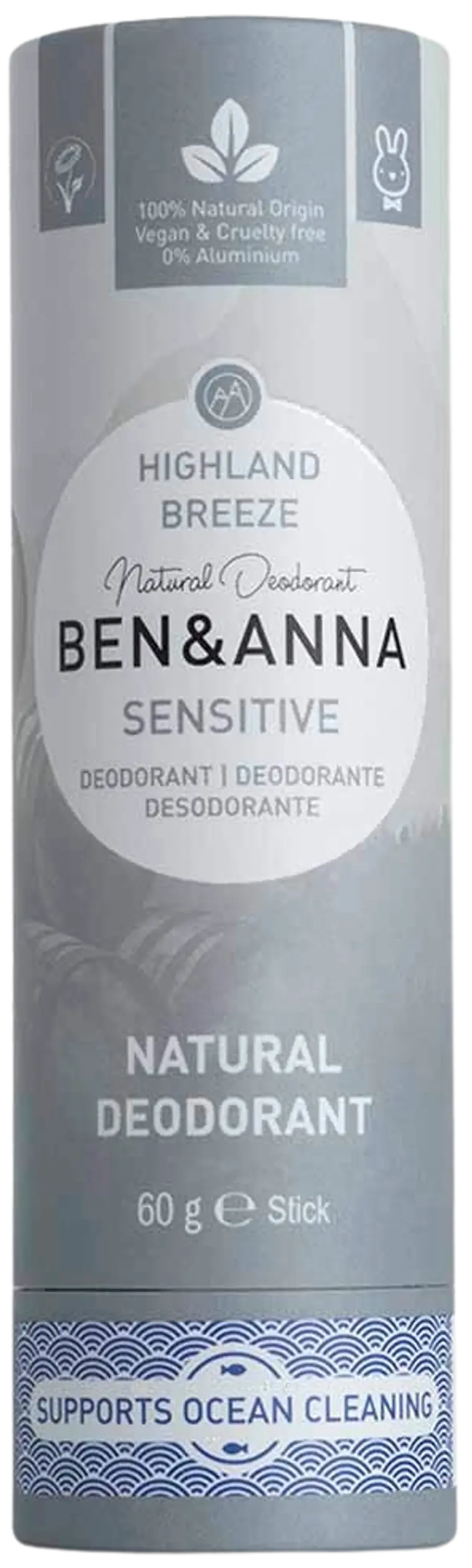 Ben & Anna Sensitive Highland Breeze Deodorantti 60 g | Prisma verkkokauppa