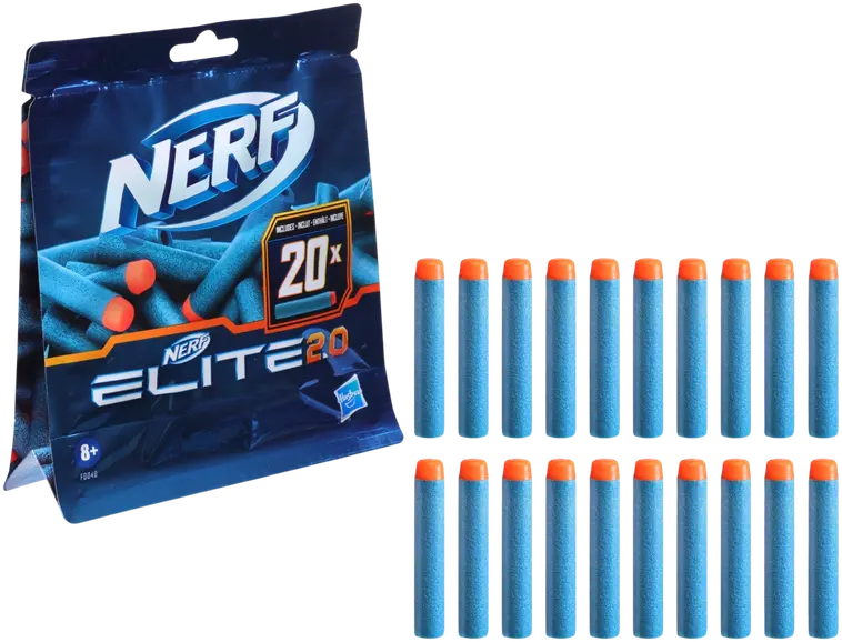 Nerf Elite , 20 nuolen täyttöpakkaus – 20 virallista Nerf-vaahtomuovinuolta  Nerf Elite  -blastereille – Yhteensopiva kaikkien Nerf Elite  -blastereiden kanssa | Prisma verkkokauppa