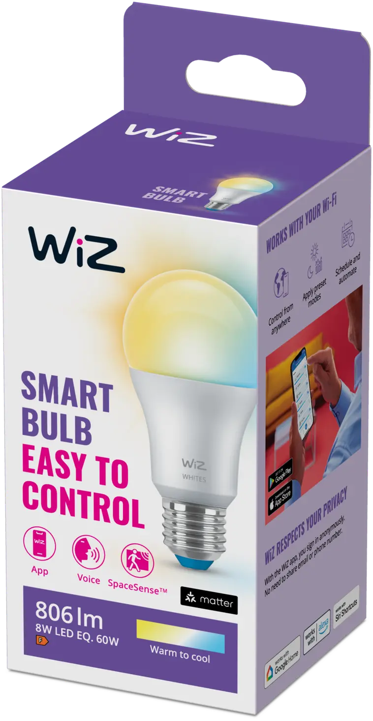 Wiz älylamppu E27 A60 8.5W TW Wi-Fi - 3