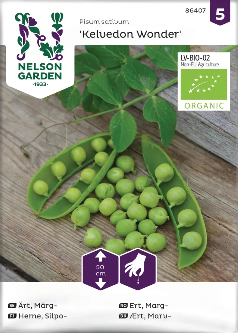 Nelson Garden Siemen  Herne, Silpo-, Kelvedon Wonder, Organic