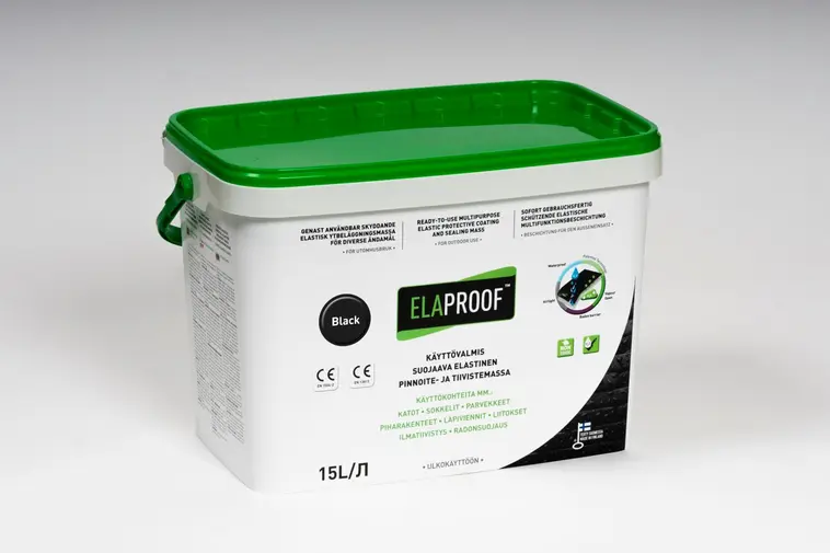 ElaProof H pinnoitemassa 15 l musta