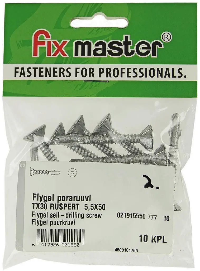 Fix Master Flygel poraruuvi ruspert-pinnoitettu torx30 5,5X50 10kpl
