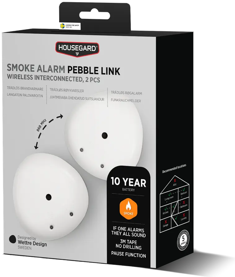 Housegard Pebble Link langaton optinen palovaroitin  SA703 2-pack - 2