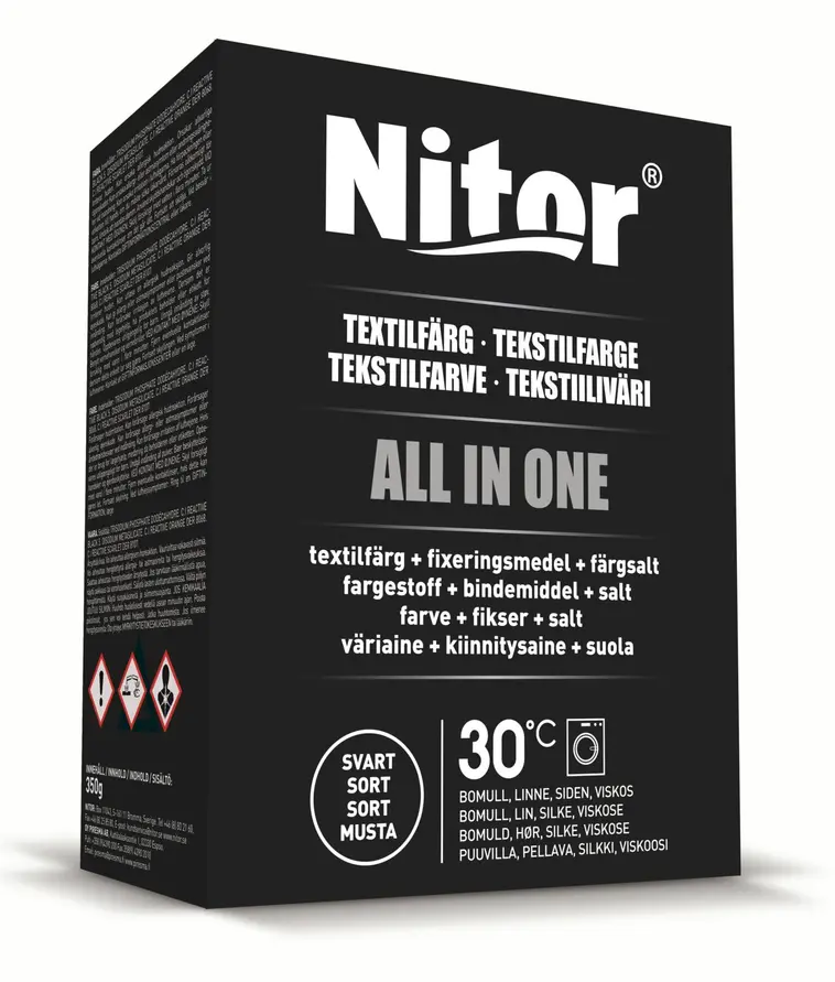 Nitor Tekstiiliväri All in one 350g musta