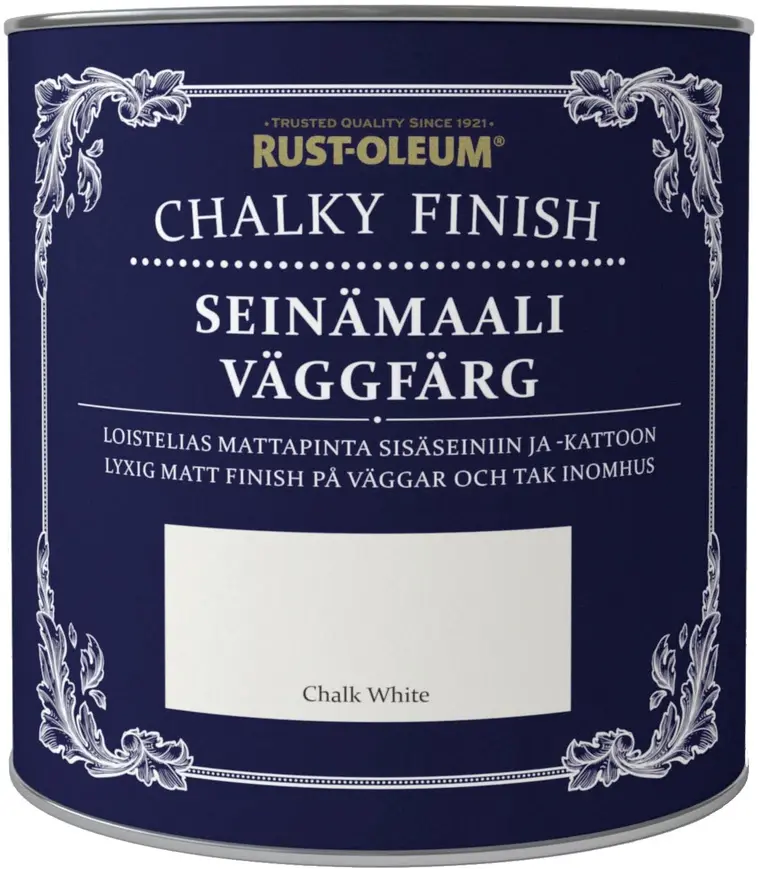 Rust-Oleum Chalky Finish 2,5l seinämaali vesiohenteinen runsaspigmenttinen  valkoinen | Prisma verkkokauppa