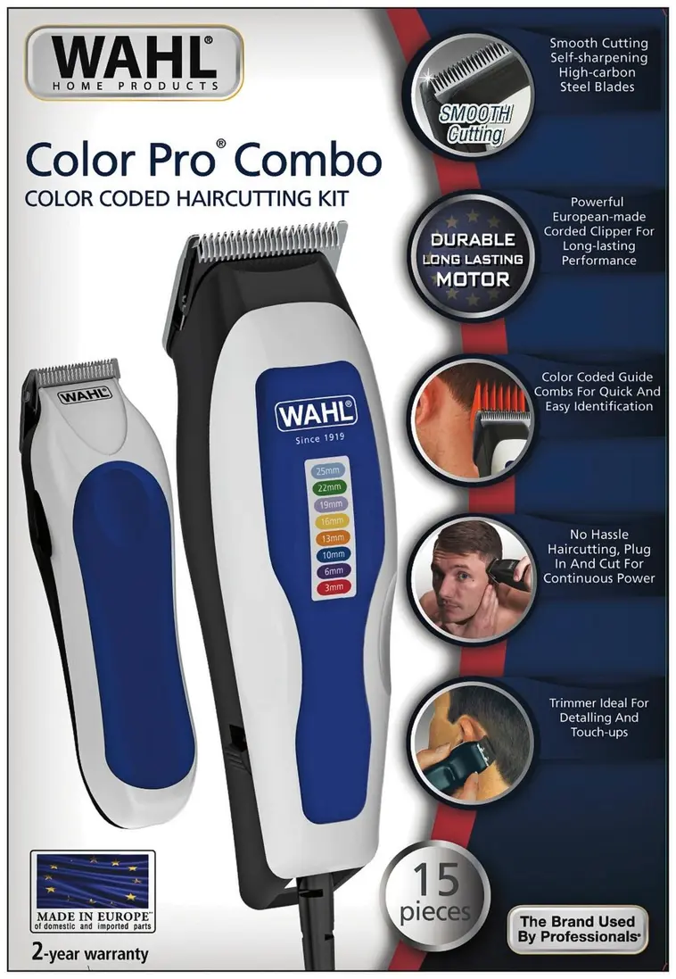 Wahl 1395-0465 ColorPro Combo hiustenleikkuukone ja trimmeri