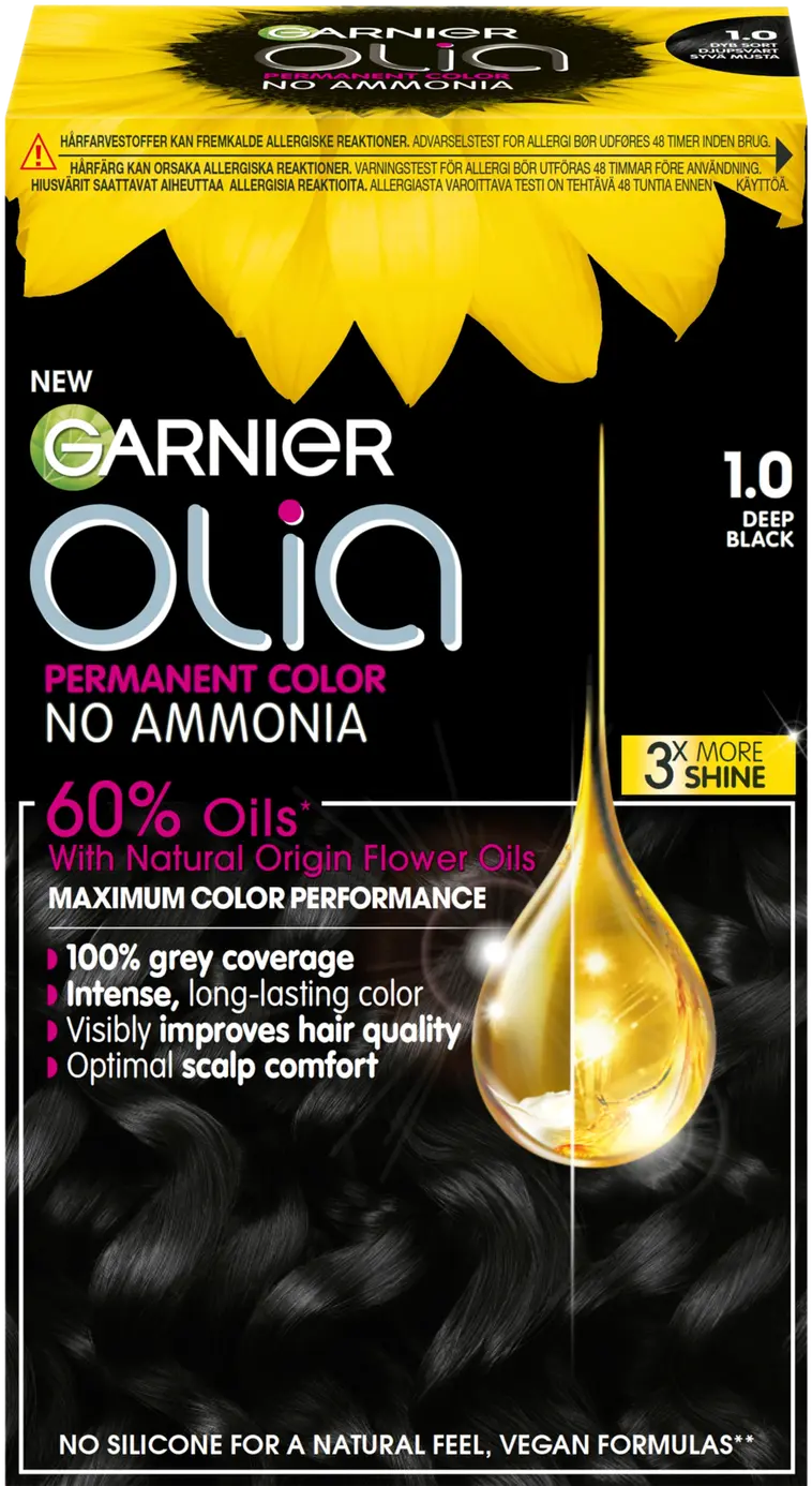 Garnier Olia 1.0 Night Black kestoväri 1kpl