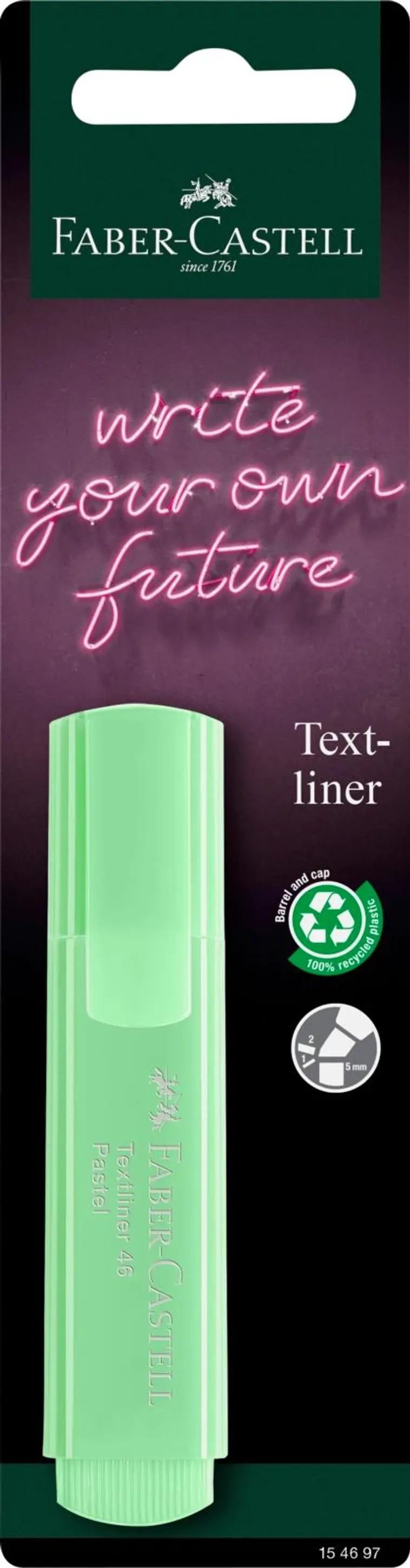 Korostuskynä Faber-Castell 46 pastelli pinkki,turkoosi,vaalean vihreä - 2