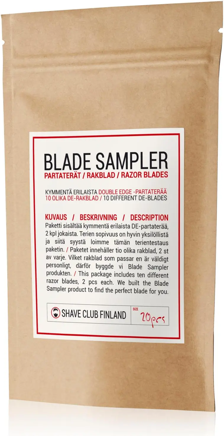Shave Club Finland partateräpaketti blade sampler 20kpl