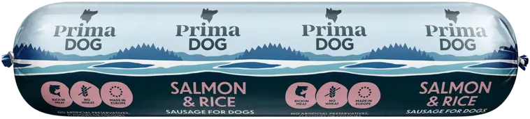 PrimaDog Lohi-riisi makkara 800 g
