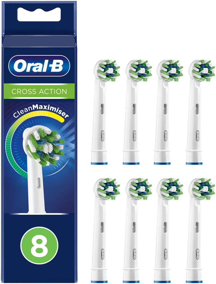 Oral-B CrossAction vaihtoharja CleanMaximiser -tekniikalla 8kpl