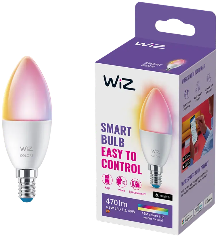 WiZ älylamppu E14 C37 4.6W Color Wi-Fi