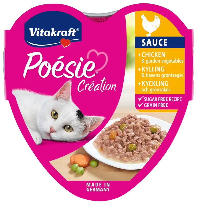Vitakraft Poésie® Création Kissan märkäruoka, kanaa ja kasviksia kastikkeessa 85g